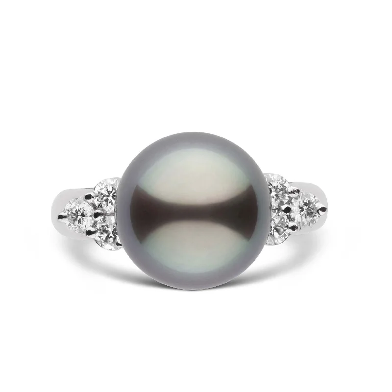 Always Collection 11.0-12.0 mm Tahitian Pearl and Diamond Ring