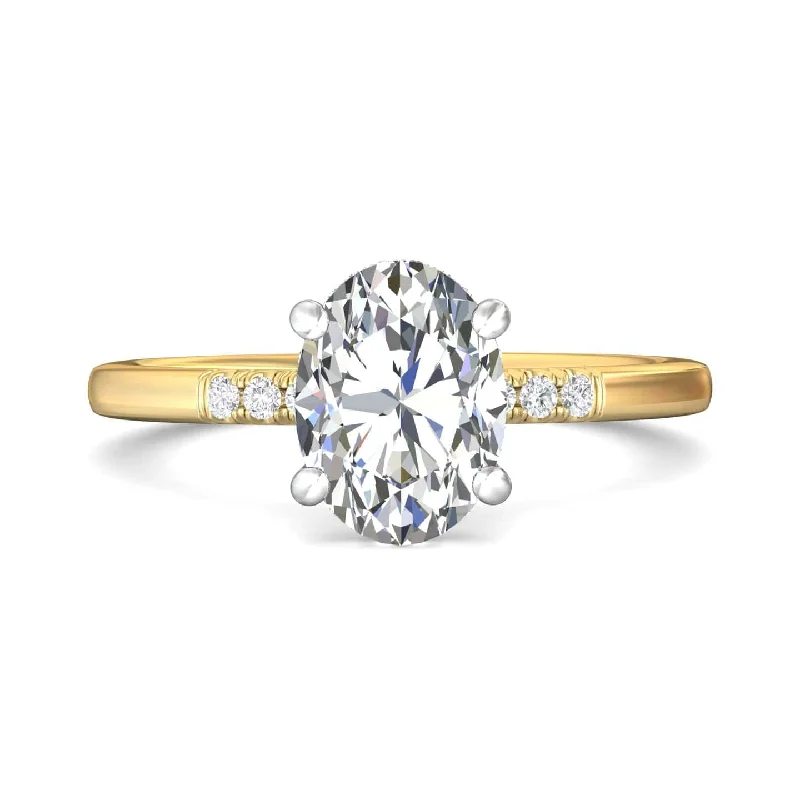 18K Yellow Gold & Platinum Head Diamond Engagement Ring Setting