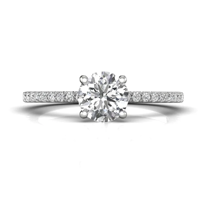 Platinum 4 Prong Round Diamond Engagement Setting