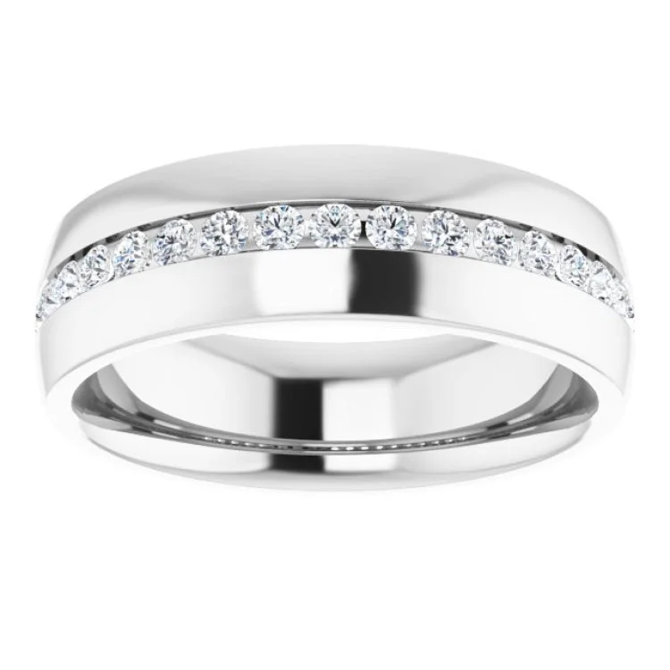 14K White 3/8 CTW Natural Diamond Band