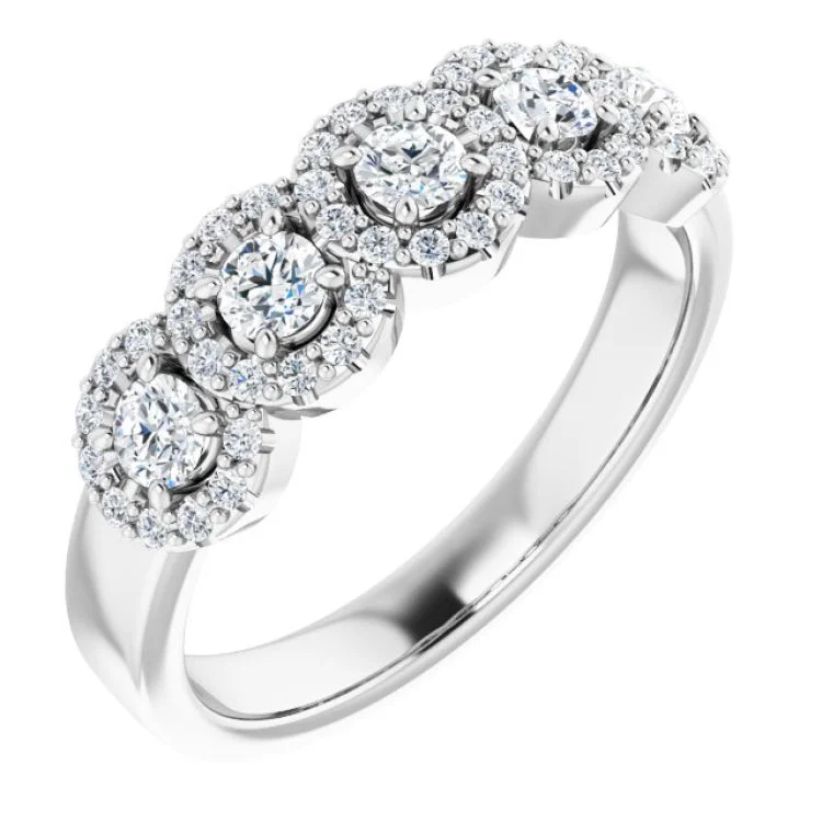 14K White 5/8 CTW Natural Diamond Anniversary Ring