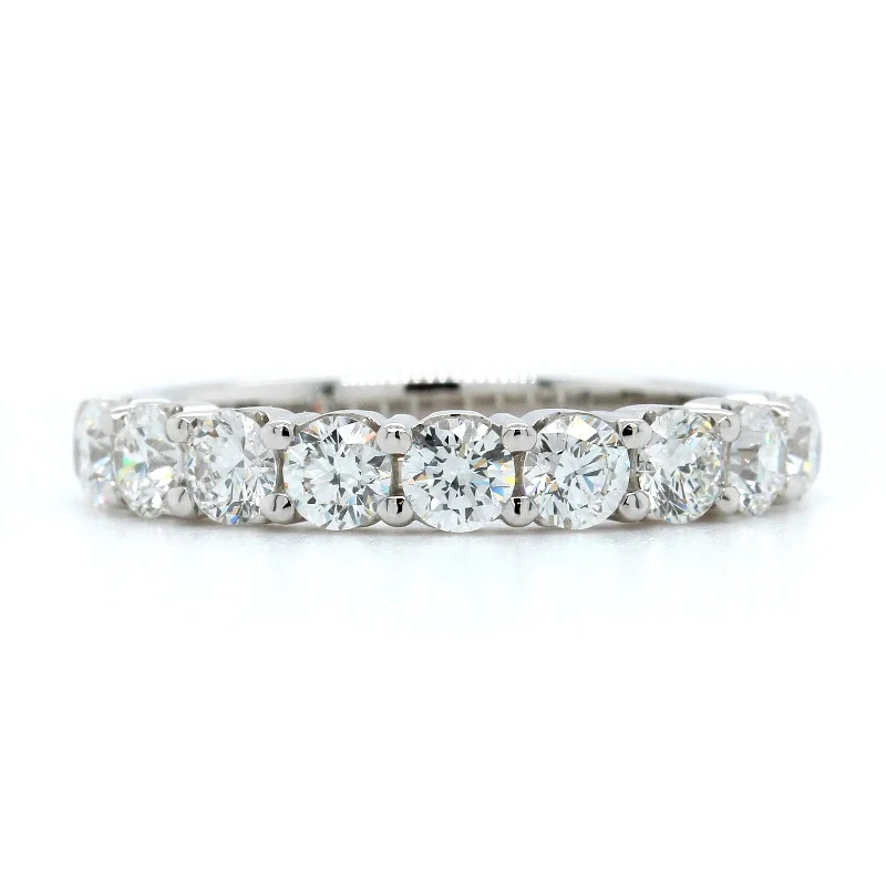 18K White Gold Nine Stone Diamond Wedding Ring