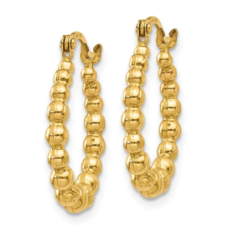 14K Beaded Hoop Earrings